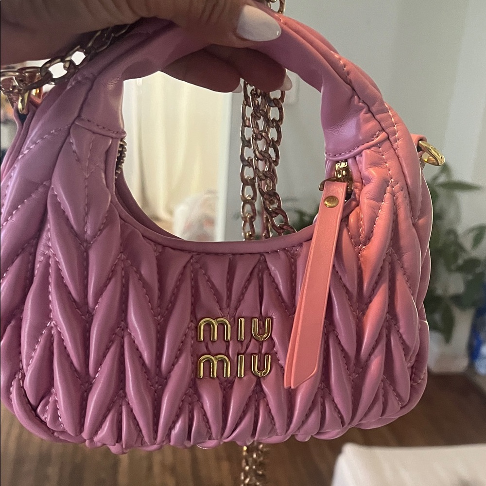 Miu Miu Pink Quilted Mini Bag